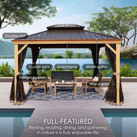 Gazebo 12-Ft X 20-Ft Hardtop Roof Aluminum Gazebo (Screen Included)