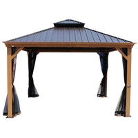 Gazebo 12-Ft X 20-Ft Hardtop Roof Aluminum Gazebo (Screen Included)