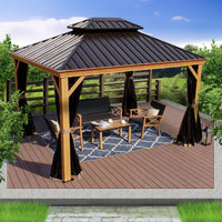 Gazebo 12-Ft X 20-Ft Hardtop Roof Aluminum Gazebo (Screen Included)