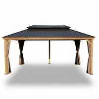 Gazebo 12-Ft X 20-Ft Hardtop Roof Aluminum Gazebo (Screen Included)