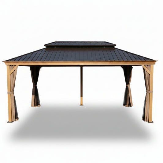 Gazebo 12-Ft X 20-Ft Hardtop Roof Aluminum Gazebo (Screen Included)